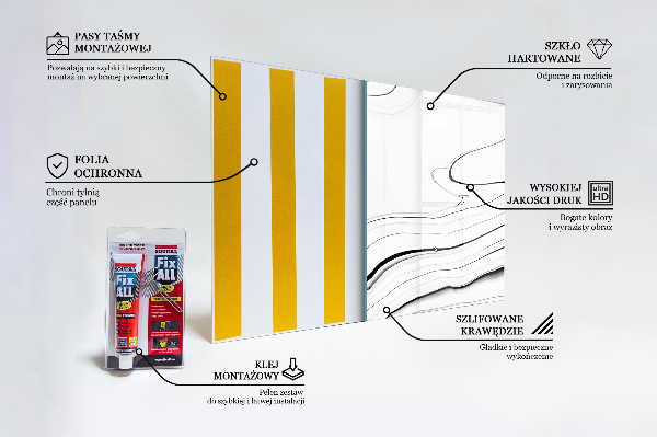 Panel szklany do kuchni Biały Marmur Struktura