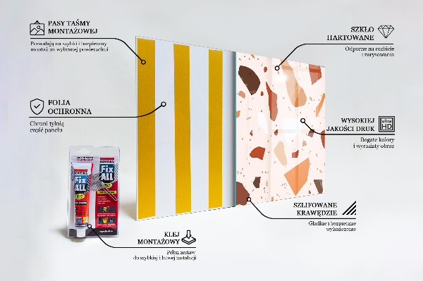 Szkło do kuchni na ścianę Terrazzo Lastryko Kamień