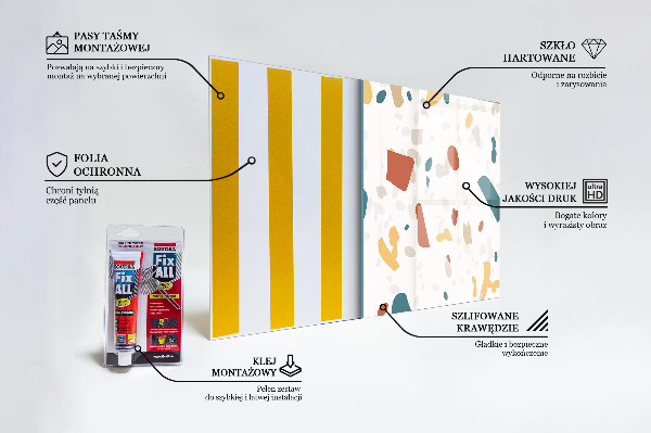 Szkło do kuchni na ścianę Lastryko Terrazzo Kamień