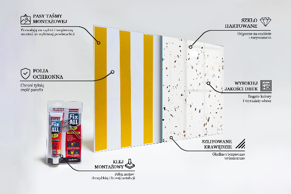 Szkło do kuchni na ścianę Delikatne Lastryko Terrazzo