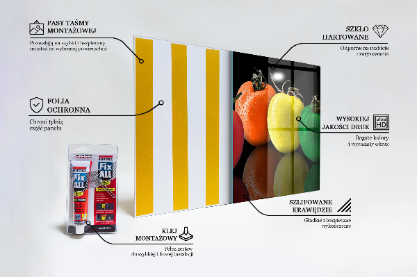 Panel szklany do kuchni Kolorowe Soczyste Pomidory