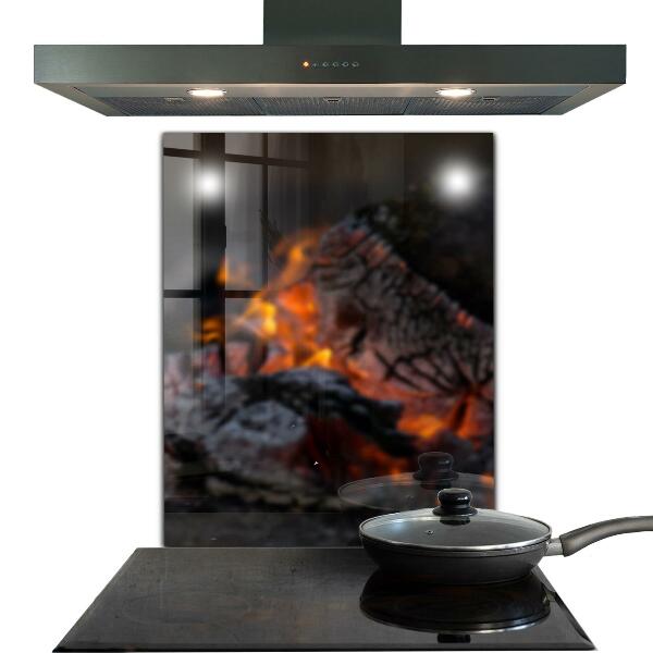 Lacobel do kuchni Płonące Ognisko Ogień