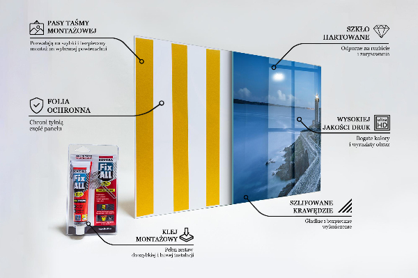 Panel szklany do kuchni Latarnia Morska o Zmroku