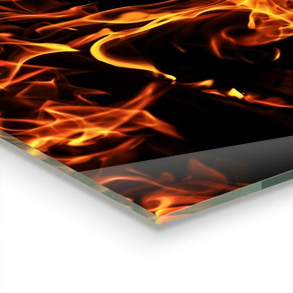 Lacobel do kuchni Gorące Płomienie Ognisko