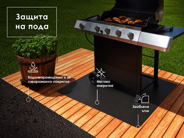 Metalowa podkładka pod grilla prostokątna 100x80 cm