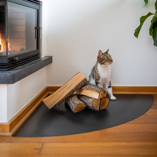 Płyta pod piec z czarnej blachy 100x100 cm