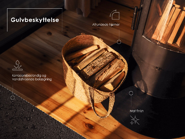 Płyta pod piec z czarnej blachy 100x100 cm