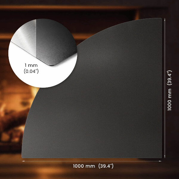 Płyta pod piec z czarnej blachy 100x100 cm