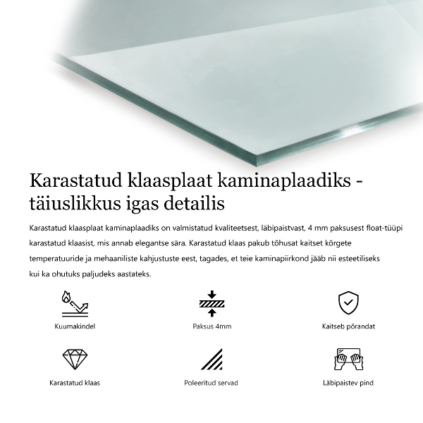 Szkło hartowane pod kominek h40