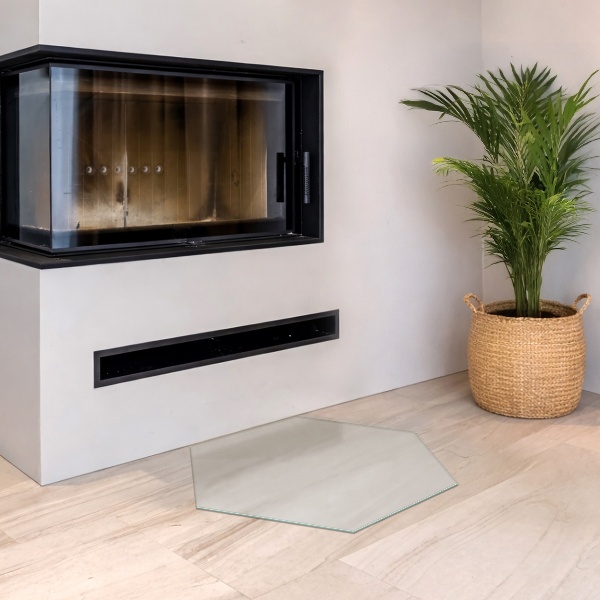 Sześciokątne szkło pod kozę półprzezroczyste h40 cm