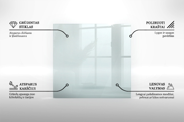 Szkło pod kominek 60x60 cm