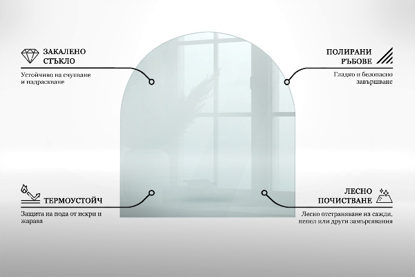 Podkładka pod kominek 100x100 cm