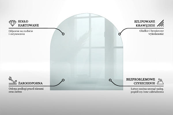 Podkładka pod kominek 80x70 cm