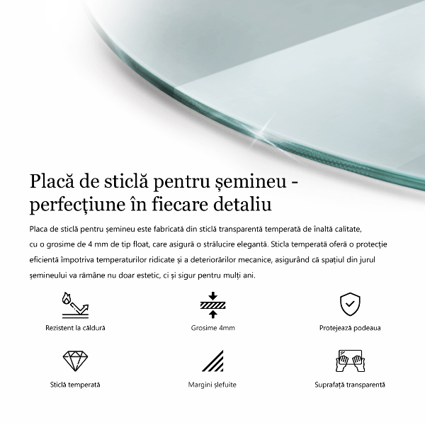 Szkło hartowane pod kominek fi60 cm