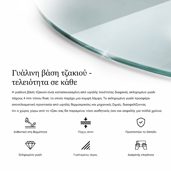 Szkło hartowane pod kominek fi60 cm