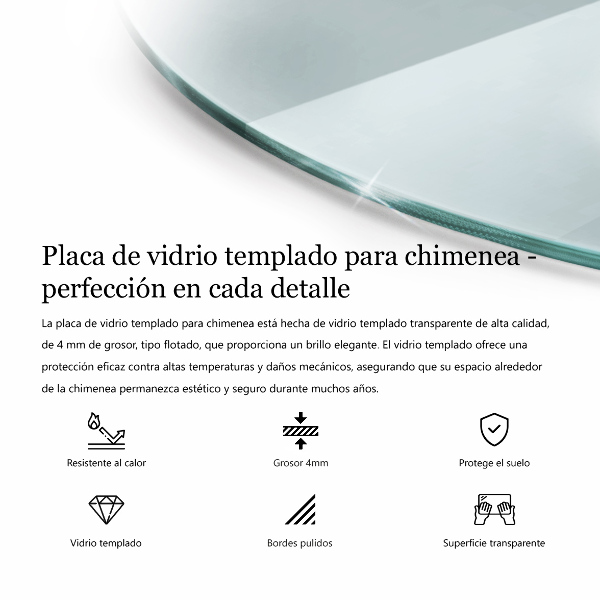 Szkło hartowane pod kominek fi70 cm