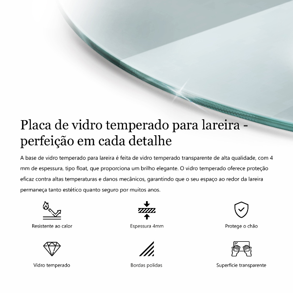 Szkło hartowane pod kominek fi70 cm