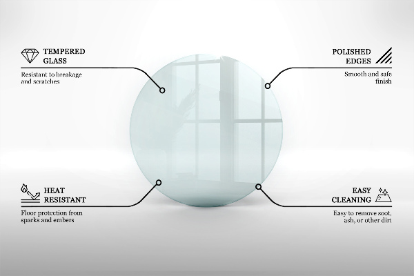 Szkło hartowane pod kominek fi70 cm