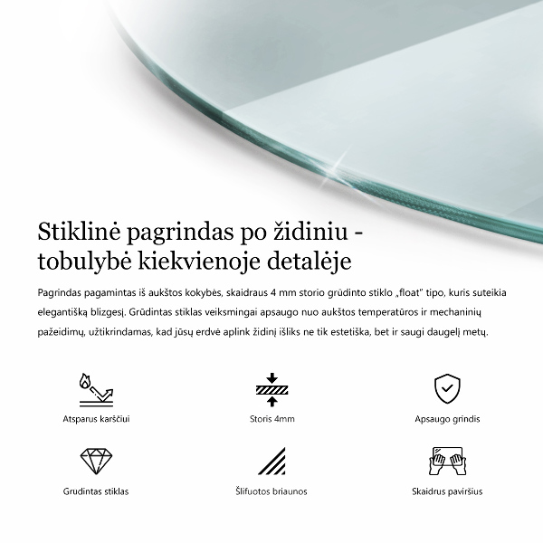 Szkło hartowane pod kominek fi90 cm