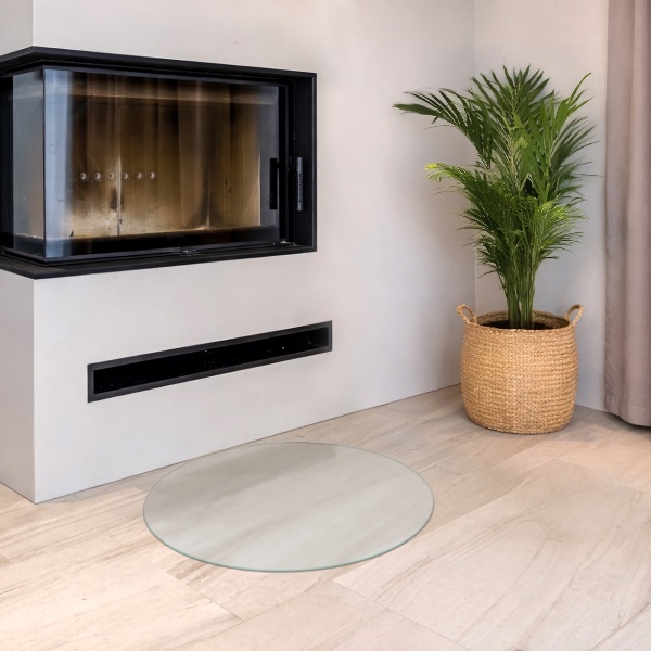 Okrągła szyba hartowana pod kominek półprzezroczysta fi60 cm