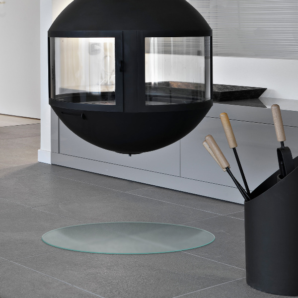 Szyba hartowana pod kominek półprzezroczysta fi70 cm