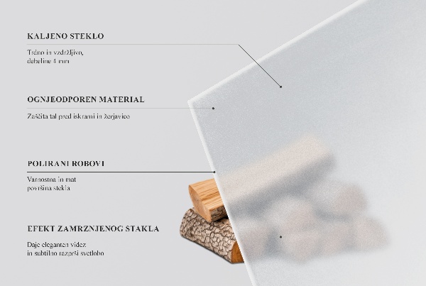 Szkło pod kominek półprzezroczyste fi80 cm