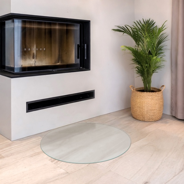 Szkło pod kominek półprzezroczyste fi80 cm