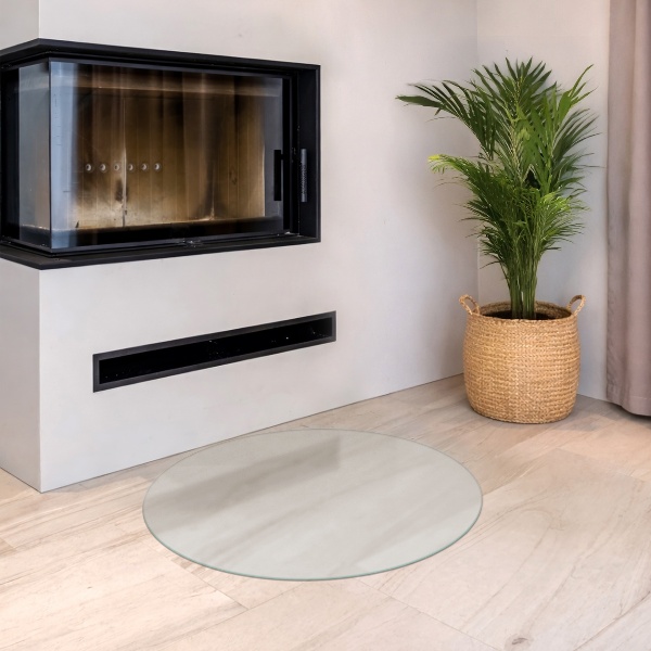 Szkło pod kominek półprzezroczyste fi90 cm