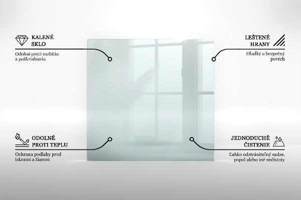 Szkło pod kominek 100x50 cm