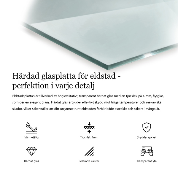 Szyba pod kominek 120x80 cm