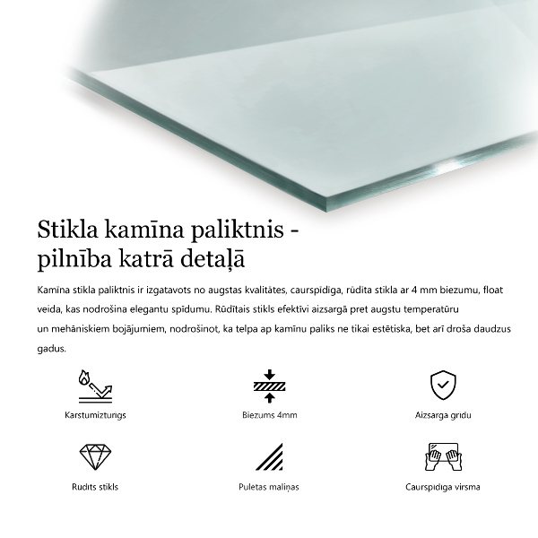 Szyba pod kominek 120x80 cm