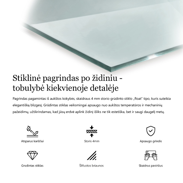 Szyba pod kominek 60x40 cm