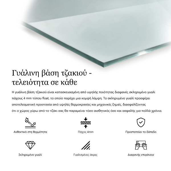 Szyba pod kominek 60x40 cm