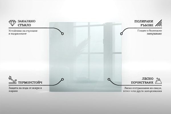 Szyba pod kominek 80x60 cm