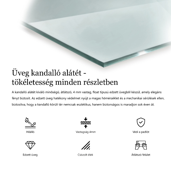 Szyba pod kominek 80x60 cm