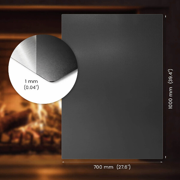 Podkładka pod kominek z czarnej blachy 100x70 cm