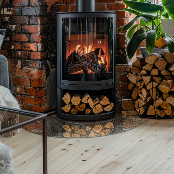 Szyba hartowana pod kominek Wzór perforowanej blachy