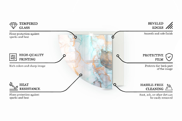 Płyta pod piec Wzór mozaiki z kwiatami