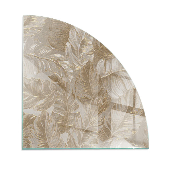 Szyba hartowana pod kominek Liście w subtelnych wzorach