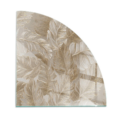 Szyba hartowana pod kominek Liście w subtelnych wzorach