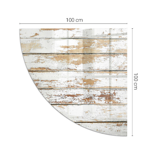 Szyba hartowana pod kominek Zniszczona drewniana deska