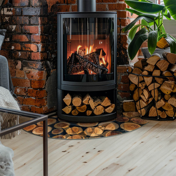 Płyta pod piec Skrzynka z drewnem ściętym