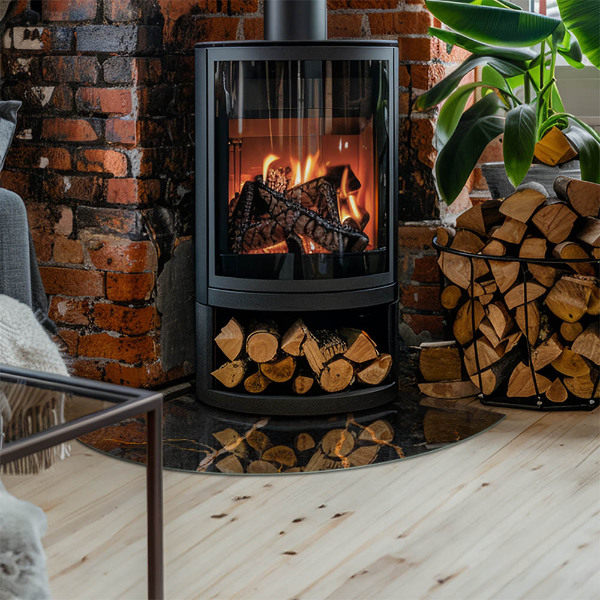 Szyba hartowana pod kominek Elegancki marmur z żyłkami