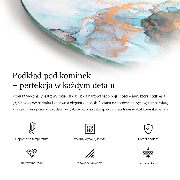 Płyta pod piec Delikatny marmurowy wzór