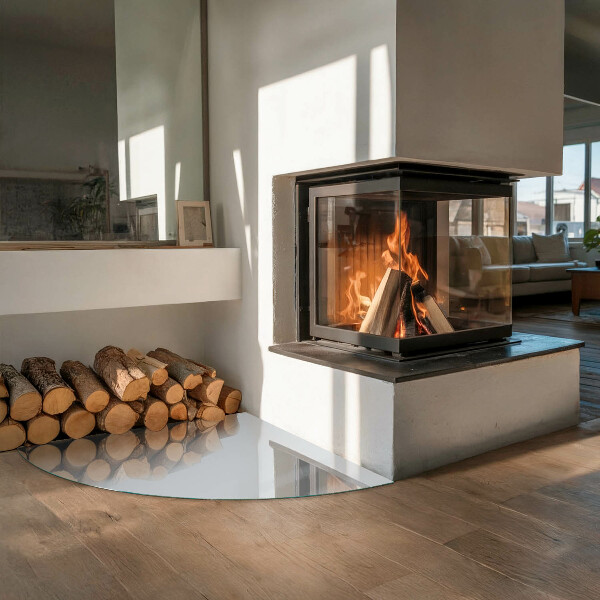 Szyba hartowana pod kominek Kolor Szary