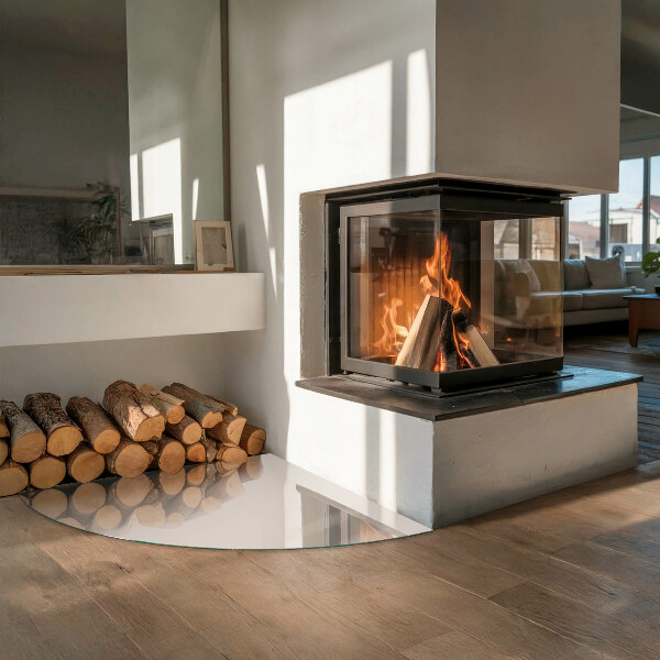 Szyba hartowana pod kominek Kolor Bladoróżowy