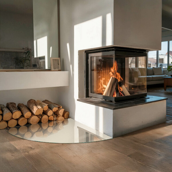 Szyba hartowana pod kominek Kolor Beżowy