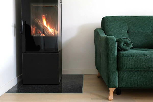 Szkło hartowane pod kominek Tekstura kamienia naturalnego