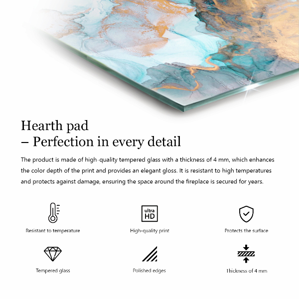 Szkło hartowane pod kominek Tekstura betonowa z efektem