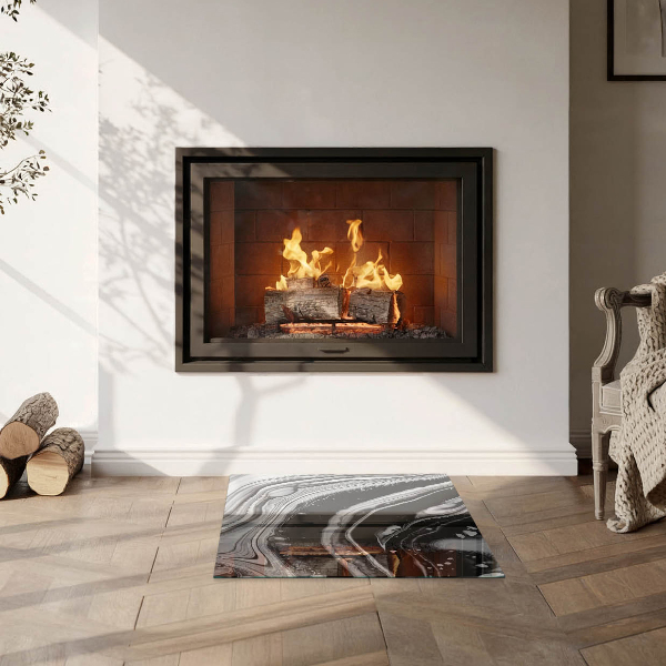 Szkło hartowane pod kominek Abstrakcyjne fale i linie